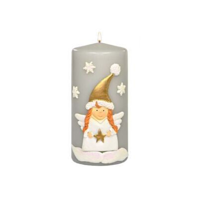 Świeca pieńkowa 150 x 70 Winter Angel mat jasny popiel