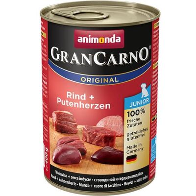 Grancarno 400 g JUNIOR wołowina + serca indyk ANIMONDA dla psa