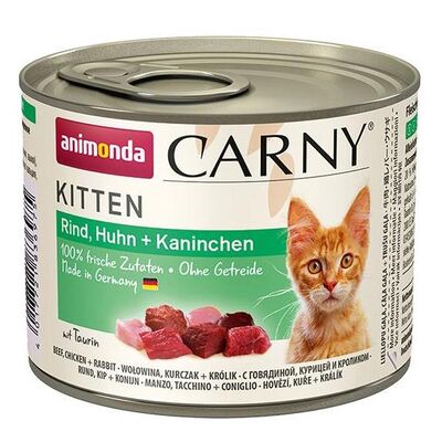 Carny 200 g KITTEN wołowina kurczak króliki ANIMONDA kot