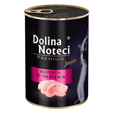 Karma mokra dla kotów Junior BOGATA W INDYKA 400 g Dolina Noteci