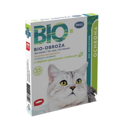 Obroża pielęgnacyjna dla kota BIO 35 cm z olejkiem geraniowym Pess