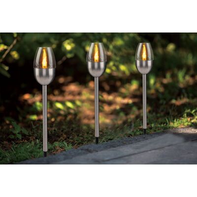 Lampa solarna 39 cm srebrna
