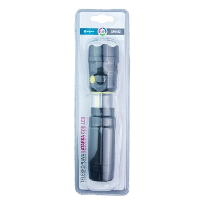 Teleskopowa latarka COB LED 55+150 lm