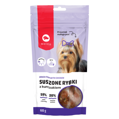 Przysmak dla psa York suszona rybka z kurczakiem 60 g Maced
