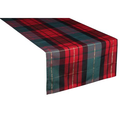 Bieżnik TARTAN 40 x 140 cm zielony-czerwony