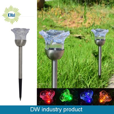 Lampa solarna kwiat 37 cm srebrna