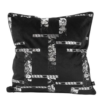 Poduszka KING OF CHIC 45 x 45 cm czarno-srebrny