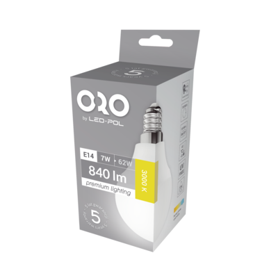 Żarówka LED ORO-PREMIUM-E14-G45-7W-XP-WW