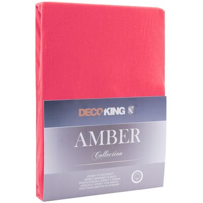 Prześcieradło jersey AMBER 200-220 x 200+30 cm ciemnoróżowy