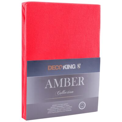 Prześcieradło jersey AMBER 160-180 x 200+30 cm czerwony