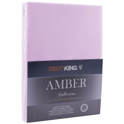 Prześcieradło jersey AMBER 200-220 x 200+30 cm fioletowy
