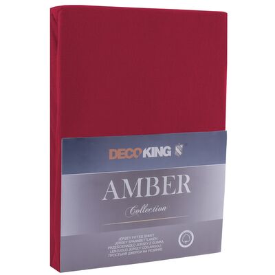 Prześcieradło jersey AMBER 200-220 x 200+30 cm purpurowy