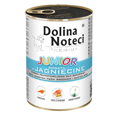 Karma mokra dla psa BOGATA W JAGNIĘCINĘ JUNIOR 400 g Dolina Noteci