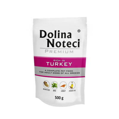 Karma mokra dla psa BOGATA W INDYKA 500 g Dolina Noteci