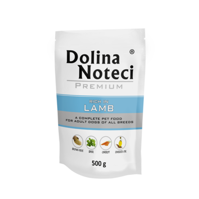 Karma mokra dla psa BOGATA W JAGNIĘCINĘ 500 g Dolina Noteci