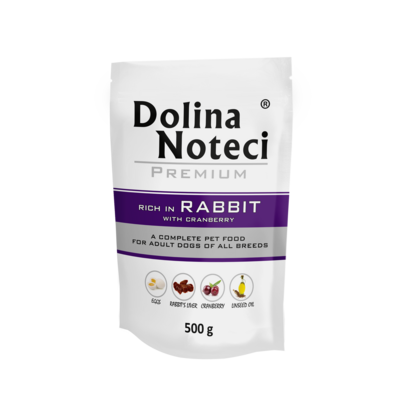 Karma mokra dla psa BOGATA W KRÓLIKA 500 g Dolina Noteci
