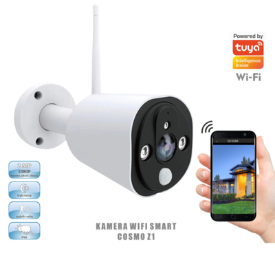 Kamera zewnętrzna SMART Wi-Fi COSMO Z1 PIR + zasilacz Tuya