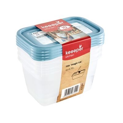 Zestaw pojemników Magic Ice 4 x 0,75 l keeeper