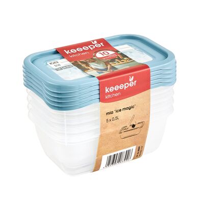 Zestaw pojemników Magic Ice 5 x 0,5 l keeeper