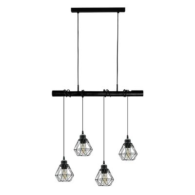 Lampa wisząca 4-punktowa E27 czarna