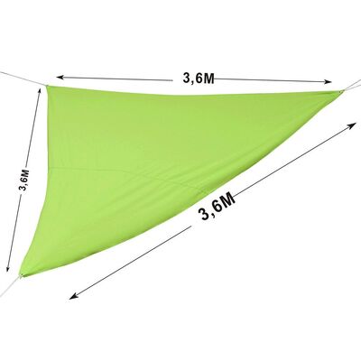 Żagiel cieniujący 3,6 x 3,6 x 3,6 m limonkowy