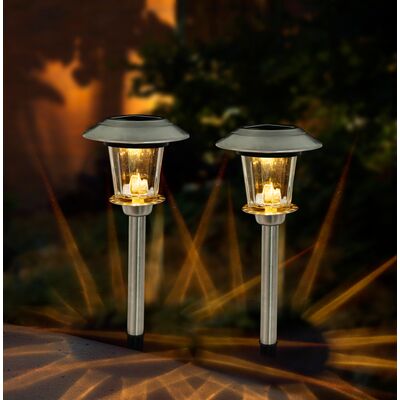 Lampa solarna LED 51,7 cm srebrna