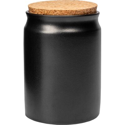 Słoik kamionkowy czarny 200 ml z korkiem