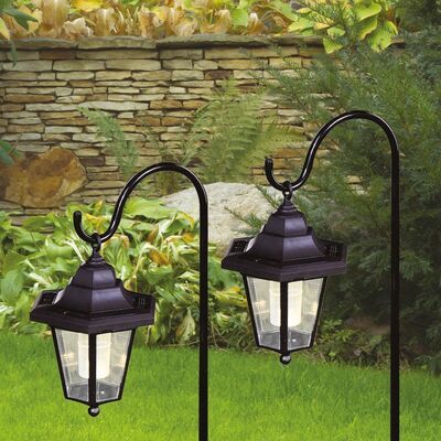 Latarnia solarna 16,5 x 16,5 x 70 cm czarna