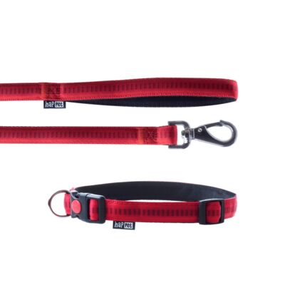 Smycz + obroża Soft Style czerowny S 1,0cm