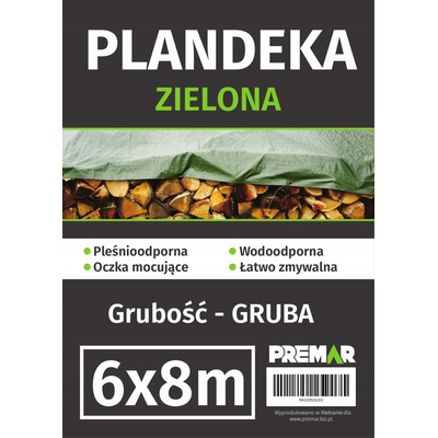 Plandeka 6 x 8 m gruba zielona