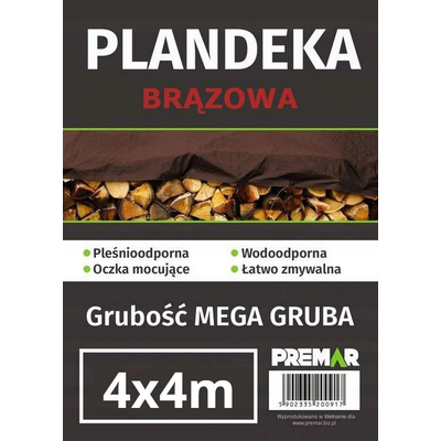 Plandeka 4 x 4 m brązowa