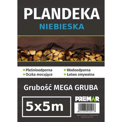 Plandeka 5 x 5 m niebieska PL