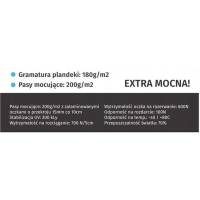Plandeka R-mleczne wzmocnione 3,2 x 10 m