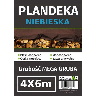 Plandeka 4 x 6 m niebieska PL