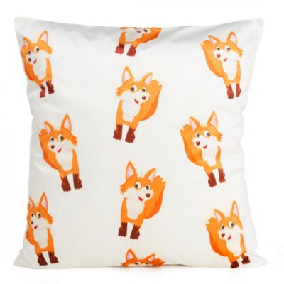 Poszewka dekoracyjna D91 Kids 9B, 45 x 45 cm Velvet biało-pomarańczowa
