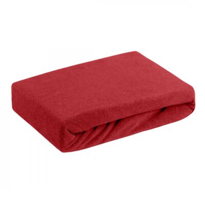 Prześcieradło frotte 180 x 200+20 cm czerwony