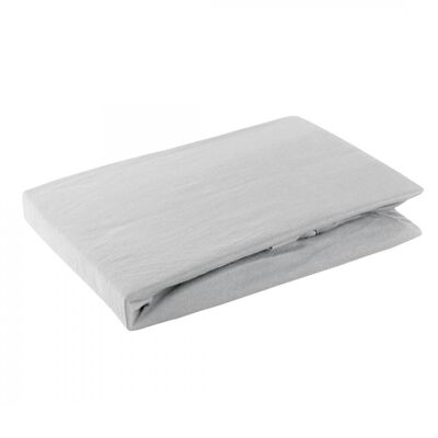 Prześcieradło jersey z gumką 90 x 200+25 cm jasnoszary