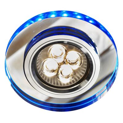 Oprawa stropowa SS-23 GU10 50 W+SMD 2,1 W niebieski/chrom