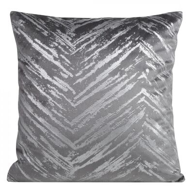 Poszewka dekoracyjna SARA 40 x 40 cm stalowo-srebrna