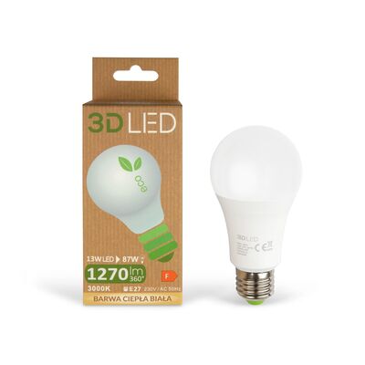 Żarówka ledowa 3LED tradycyjna E-27 13 W barwa ciepła