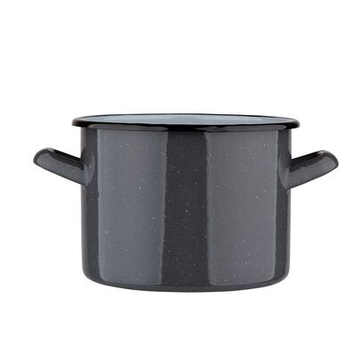 Garnek prosty 2,2 l śr.16 cm wys.12 cm szary nakrapiany