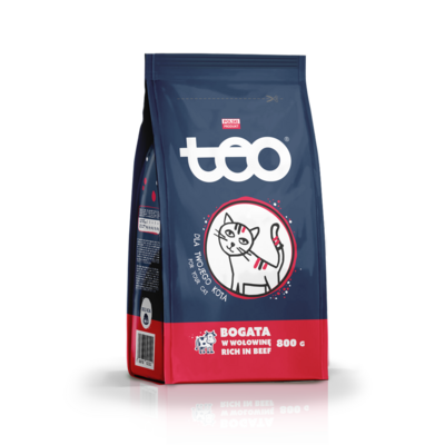 Karma sucha dla kotów wołowina 800 g TEO
