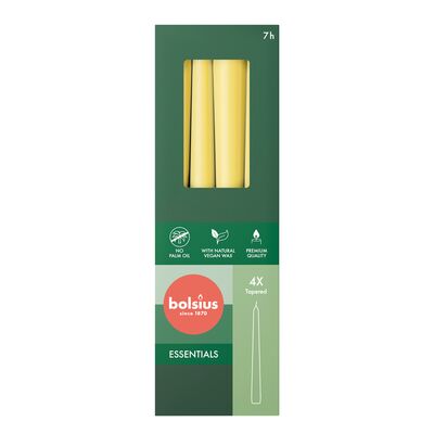 Świeca szpica 4 szt. 24,5 cm słoneczny żółty Bolsius