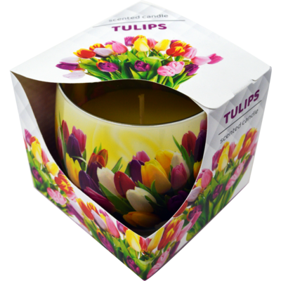 Świeca w szkle zapachowa tulipan