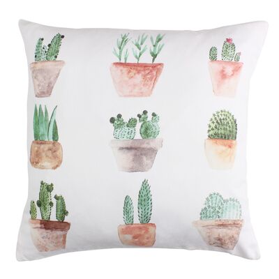 Poszewka druk CACTI 42 x 42 biały