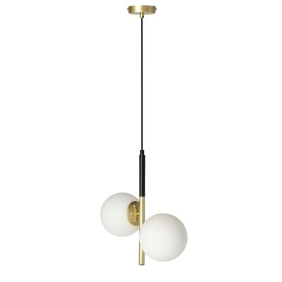 Lampa wisząca DUO czarny mat 2 x 40 E14 klosz biały