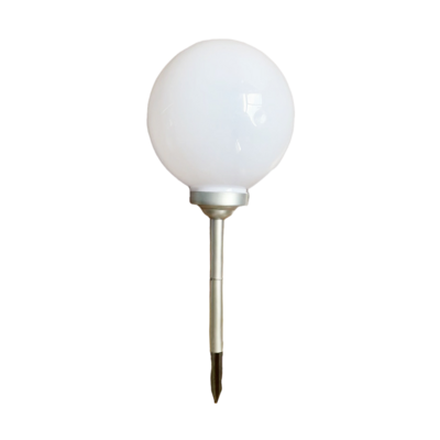 Lampa solarna kula biała 30 x 66,5 cm srebrna noga