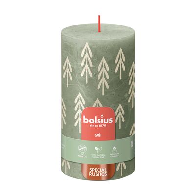 Świeca pieńkowa 130/68 Rustic Zielona Oliwka