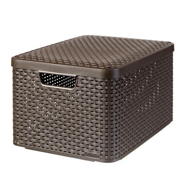 Koszyk z pokrywką Rattan Style 30 l ciemnobrązowy CURVER