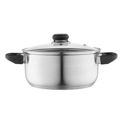 Garnek nierdzewny 3,2 l 22 cm z pokrywą szklaną Emilio
